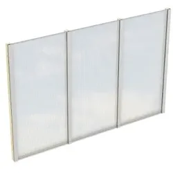 Seitenwand mit Polycarbonatplatten, Leimholz unbehandelt, BxH 305x200cm, für Tiefe 350cm