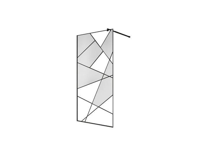 Vente-Unique Duschwand für begehbare Duschen - Siebdruck - Schwarz matt - 100 x 200 cm - Triseo, Glas, Uni, 100x200 cm, Badezimmer, Baden & Duschen, Duschtrennwände