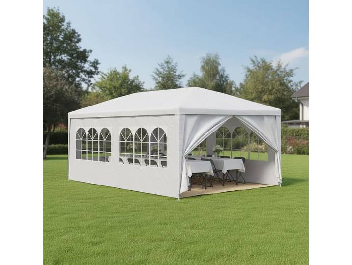 Tente de réception 3x6 m, auvent de mariage blanc, gazebo avec structure pour événements extérieurs, pavillon commercial