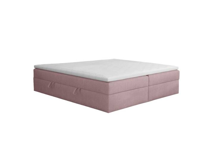 Lit boxspring en velours 140x200 cm, vieux rose