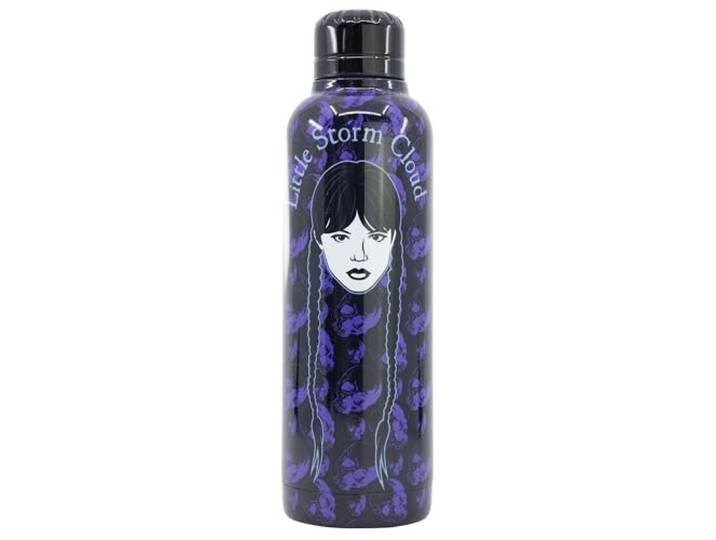 Stor Bouteille pour enfants Wednesday 750 ml\, en acier inoxydable\, lavable et réutilisable\, avec bouchon à vis
