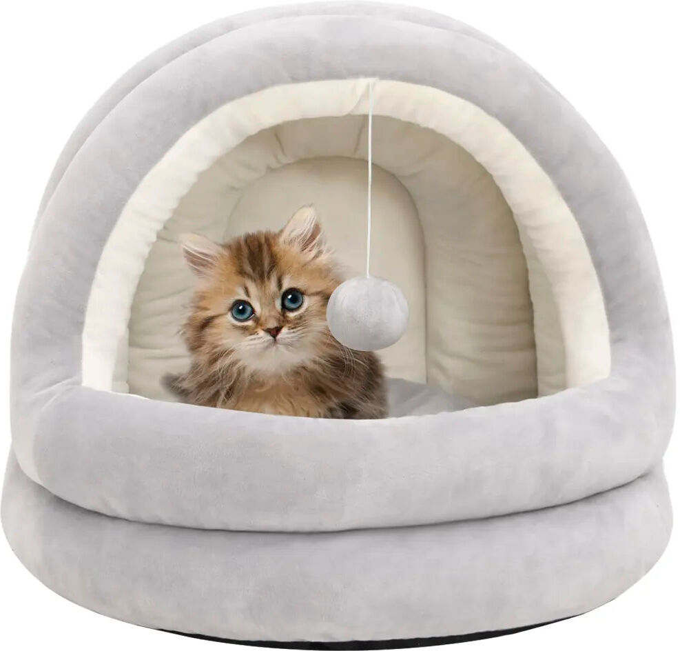 Archie & Oscar Rambler Fleece Pet Sofa Grey/Cream 50 W x 50 D cm