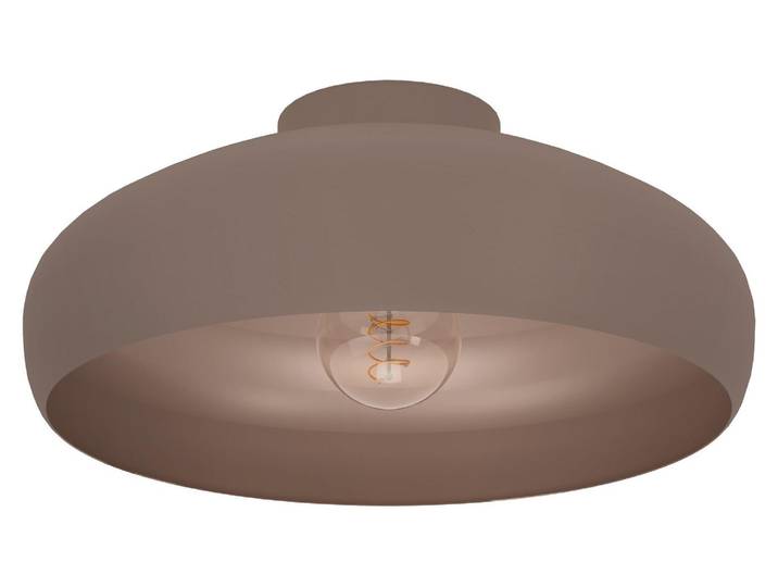 EGLO Plafonnier Mogano\, plafonnier rond en acier couleur moka\, lampe de salon vintage et scandinave\, lampe plafond salon\, E27