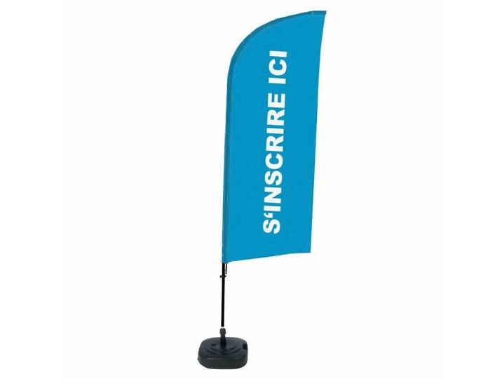 Showdown Displays Standregal Showdown Displays Beachflag Alu Wind Komplett-Set Hier Anmelden Blau F, 1-tlg.