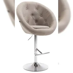 CLP Barhocker London V2 Stoff taupe/chrom
