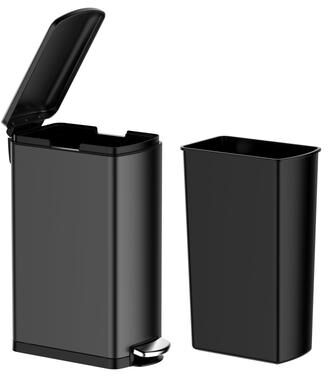 Garvee 8 Gal Slim Step On Kitchen Trash Can, Stainless Steel