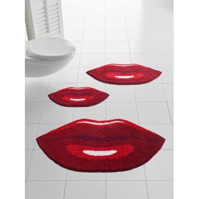 Badematte GRUND Gr. 3, rot (bordeaux, rot), oval (55cm x 100cm ), Badematten, Badematte