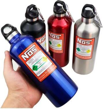Inspire Select NOS Stainless Steel Insulated Water Bottle 16.9 Fl Oz Racing Style Thermos Cup For Car Interior Accessories blue