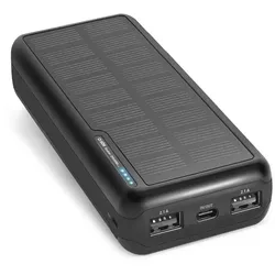 SBS Powerbank mit Solarpanel 20.000mAh Fast Charge schwarz