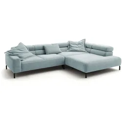 ECKSOFA DELIA Hellblau Cord