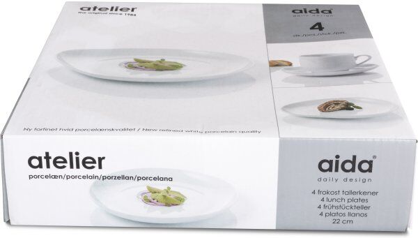 Aida Atelier Super White Frokosttallerken, 22 Cm