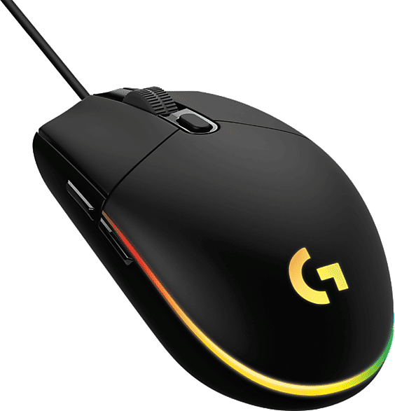 Ratón gaming - Logitech G G203, Con cable, 8000DPI, Botones personalizables, RGB Lightsync, Memoria integrada, Negro