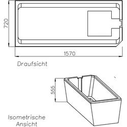 Neuesbad Wannenträger für Bette Profi-Form 160x75 Fußende re SW10055