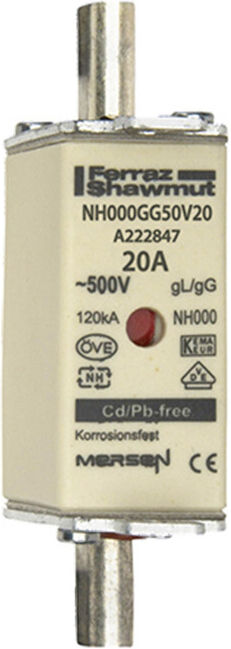 Mersen Porte-fusible NH SF Gr.000 gG 20A/500V KM NH000GG50V20 (A222847)