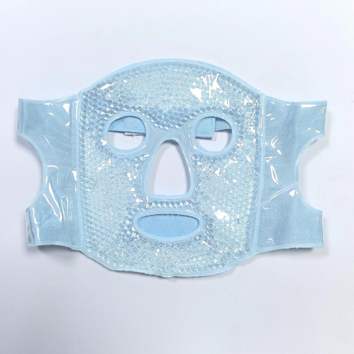 INF Gel-Perlen-Augenmaske — Kühl- und Wärmebehandlung mit weichem Polyester-Plüsch, einteilige Gesichtsabdeckung für Blau