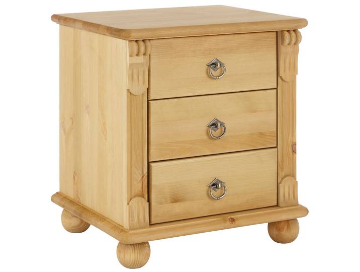 Nachtkommode GOODPRODUCT Tessin , beige (natur), B:45cm H:50cm T:38cm, Sideboards, Nachtkommode, aus massiver FSC-zertifizierter Kiefer, mit 3 Schubladen