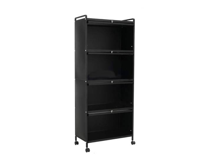Étagères de rangement à 5 niveaux métal noir 60x32x154cm