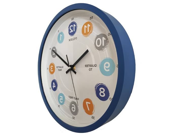Horloge murale Judith Verre acrylique / Verre transparent Ø 31cm Bleu
