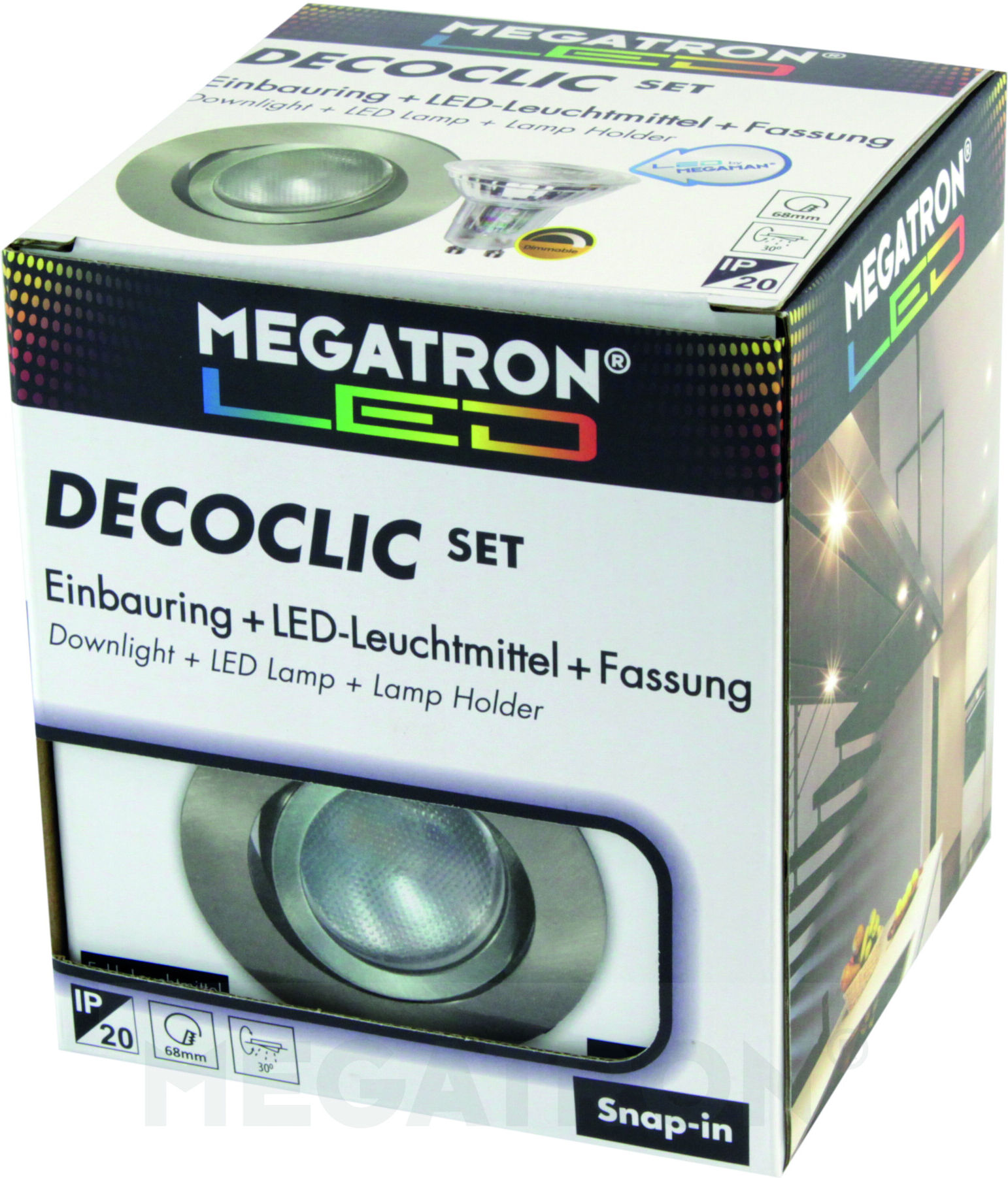 Megatron LED-Einbauspot Set 2800K dim eb MT75404)