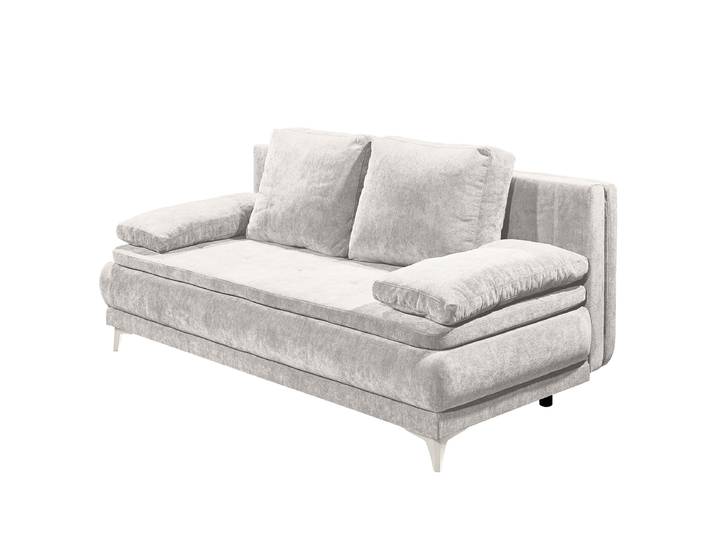 Schlafsofa Silber Chenille Holda 210 x 96 x 106cm Beige Modern