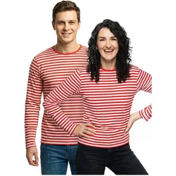 Thetru Herren Ringelshirt langarm rot-weiss – alltagstauglich (L)