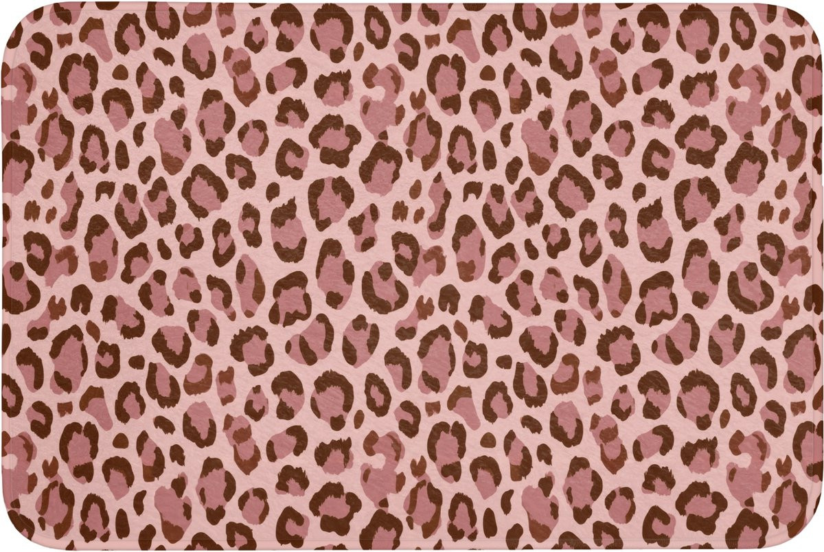 OnlyWow WC mat Luipaard Patroon Roze - Antislip - 90 x 60 cm
