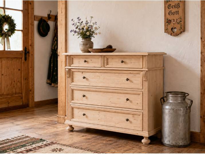 Schubladenkommode Bavaria in Fichte massiv – Montierte Lieferung – 3%-Vorkasse-Rabatt