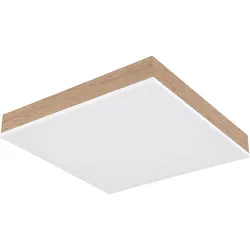 Deckenleuchte Deckenlampe Wohnzimmerlampe LED Lampe Alu Holzoptik 30x30 cm