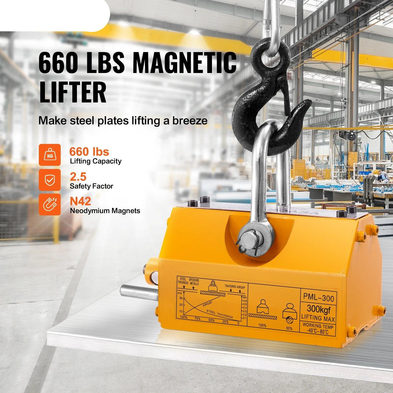 Selius Magnetische Lifter Hefgereedschap met Lier - 400 kg - Permanente Magnetische Lifter
