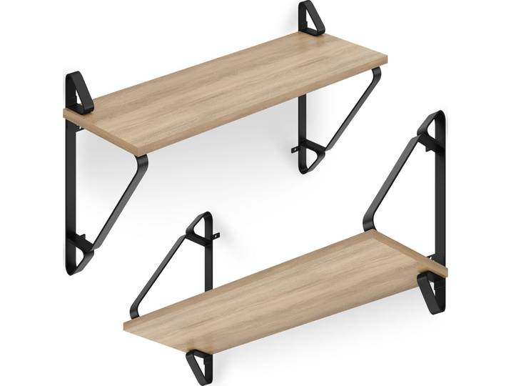 2 Hängeregale Irvine - Industrial Holz hell, Eiche Sonoma