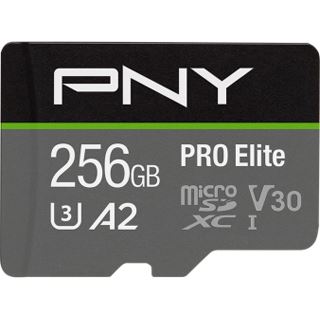 256GB PNY Micro SD Card PRO Elite XC Class 10 UHS-I U3 A2 V30 + SD adapter