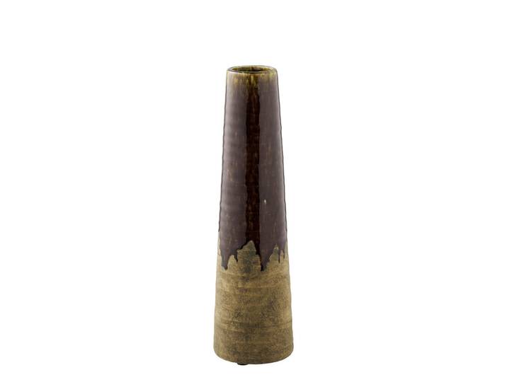 Vase Vase, Braun, Keramik, konisch, 39 cm, handgemacht, Dekoration, Vasen, Keramikvasen