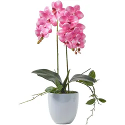 KUNSTBLUME Orchidee rosa im Deko-Topf, 54 cm