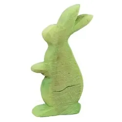 Farbige Holzhasen Anatol sägerau - Dekohasen aus Holz frühlingshafte Osterdekora...