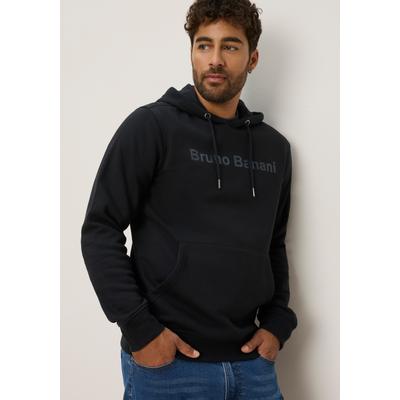 Kapuzensweatshirt BRUNO BANANI, Herren, Gr. M, schwarz (anthrazit), Obermaterial: 60% Baumwolle, 40% Polyester, bedruckt, angesetztes Bündchen, Sweatshirts, Ausdrucksstarker Print trifft auf lässigen Komfort