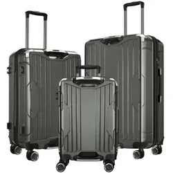 4FLY 3-teiliges Hartschalen-Kofferset »Carbo« grau