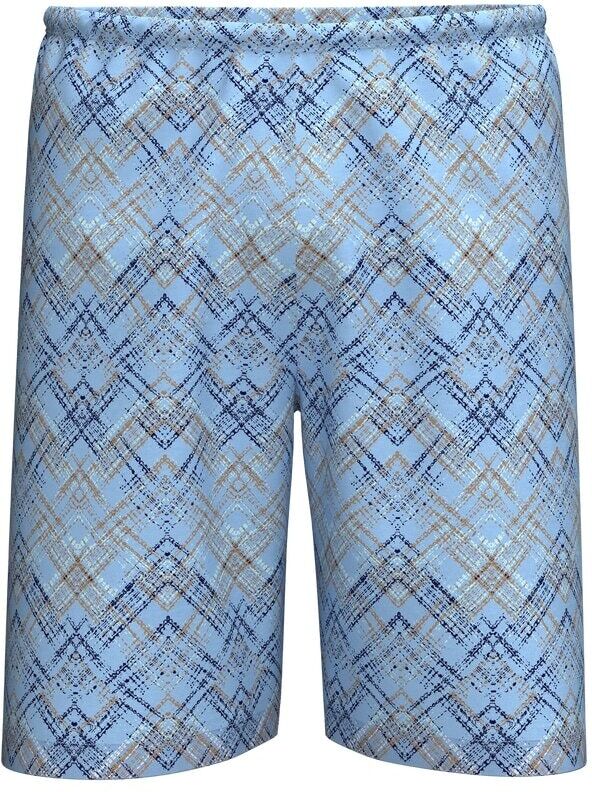 Bermudas TRIGEMA "TRIGEMA Bermuda mit Zickzackmuster", Herren, Gr. L, Normalgrößen, blau (horizont), 100% Baumwolle, Hosen Bermudas