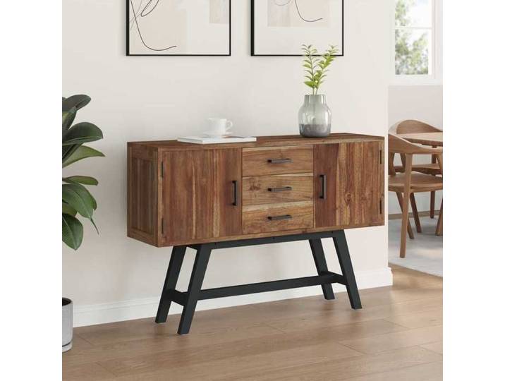Cabinet TV - Marron - Meuble TV pour Télévision - 1 PC - Naturel 110x30x75 cm Bois de teck massif T527