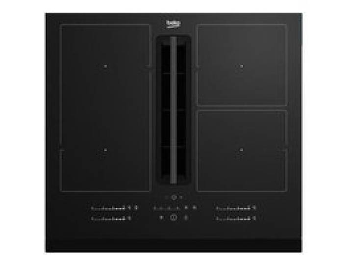 Plaque de cuisson induction avec hotte intégrée - BEKO HIXI64700UF - 4 foyers - L 60 cm - Noir