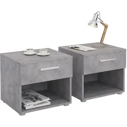 NACHTTISCH MARY 2er-Set Betonoptik