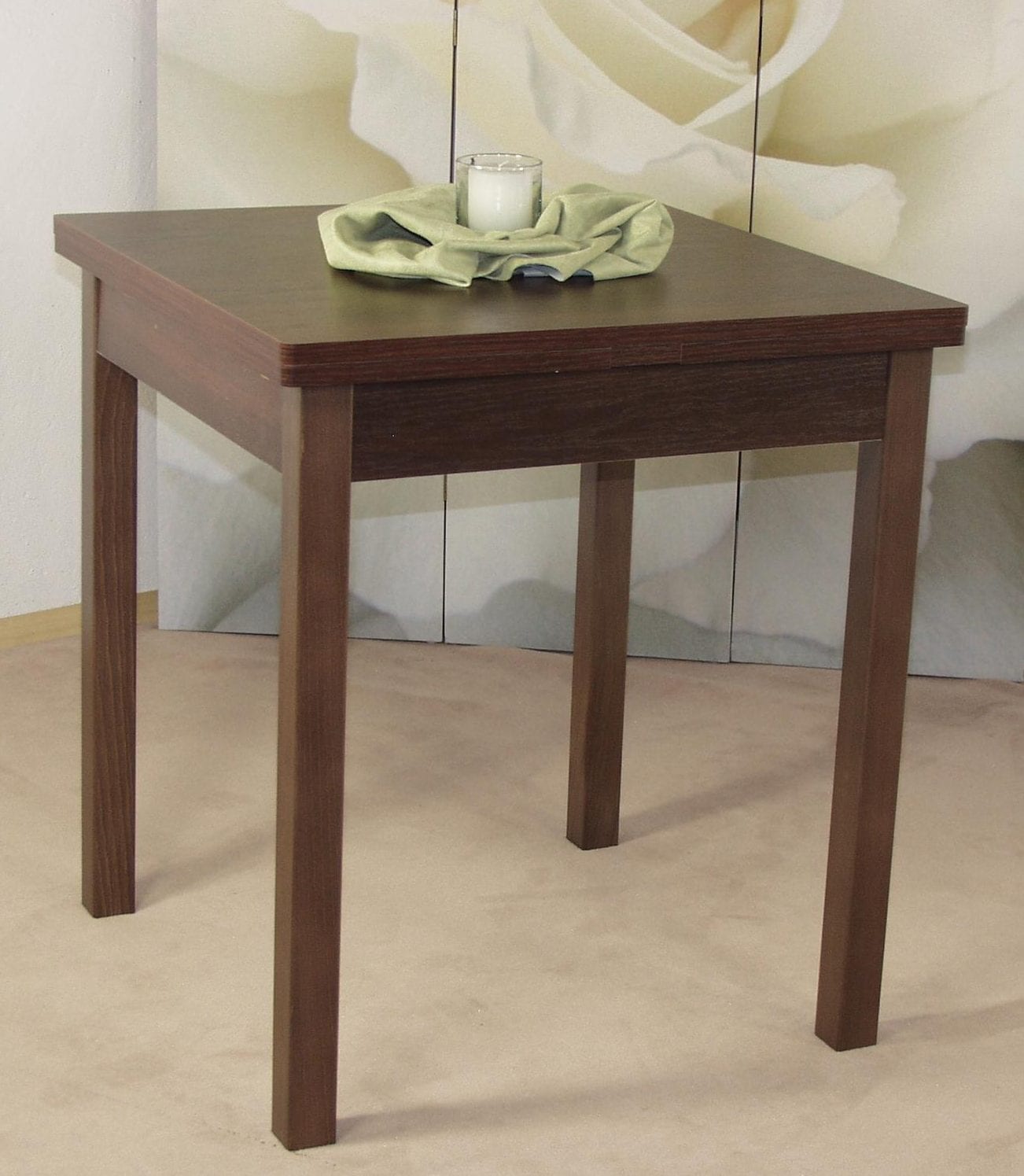Esstisch HOME AFFAIRE "Hugo", braun (nussbaum dunkel), B:67cm H:75cm T:67cm, Tische, Esstisch, mit Auszugsfunktion nussbaum dunkel B/H/T: 67cm x 75cm x 67cm,mit Auszug