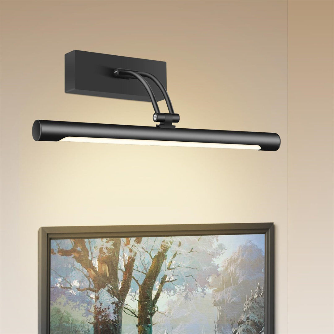 Metro Hardwired LED Wall Mount Picture Light Matte Black 5.5cm H X 36cm W X 3cm D
