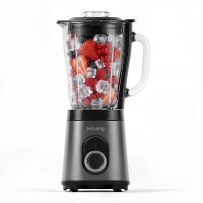 H.Koenig MXK36 Mixer, Gehäuse aus Edelstahl, 18,5x20x42 cm, 1,5 l, 550 W, Silber