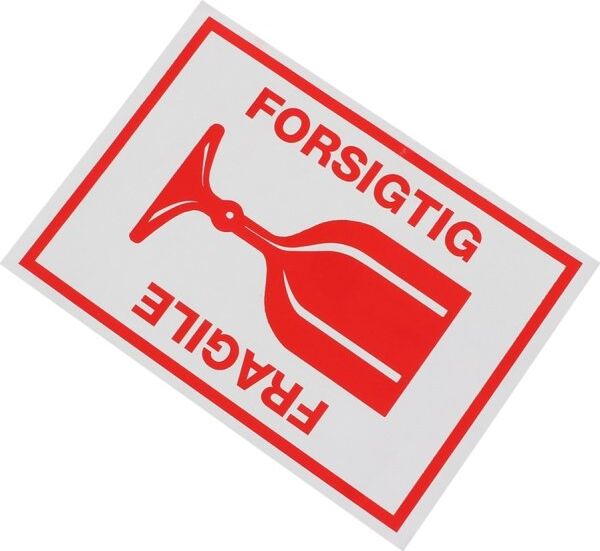 No-Name Etiket   Forsigtig - Glas   250 Stk.