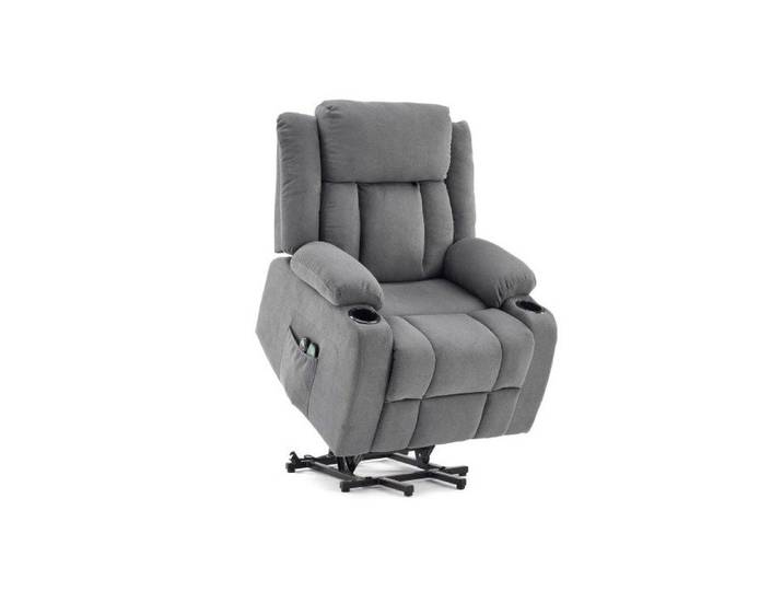Fauteuil releveur Fauteuil de Relaxation électrique massant inclinable et Chauffage 74x88x103 cm Gris foncé