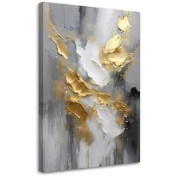 WANDBILD abstraktes goldgrau im glamour stil