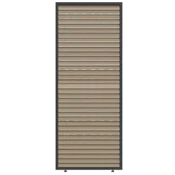 Ombrea, Sichtschutz, Sichtschutzwand - - Verstellbare horizontale Lamellen - 1 m - Aluminium
