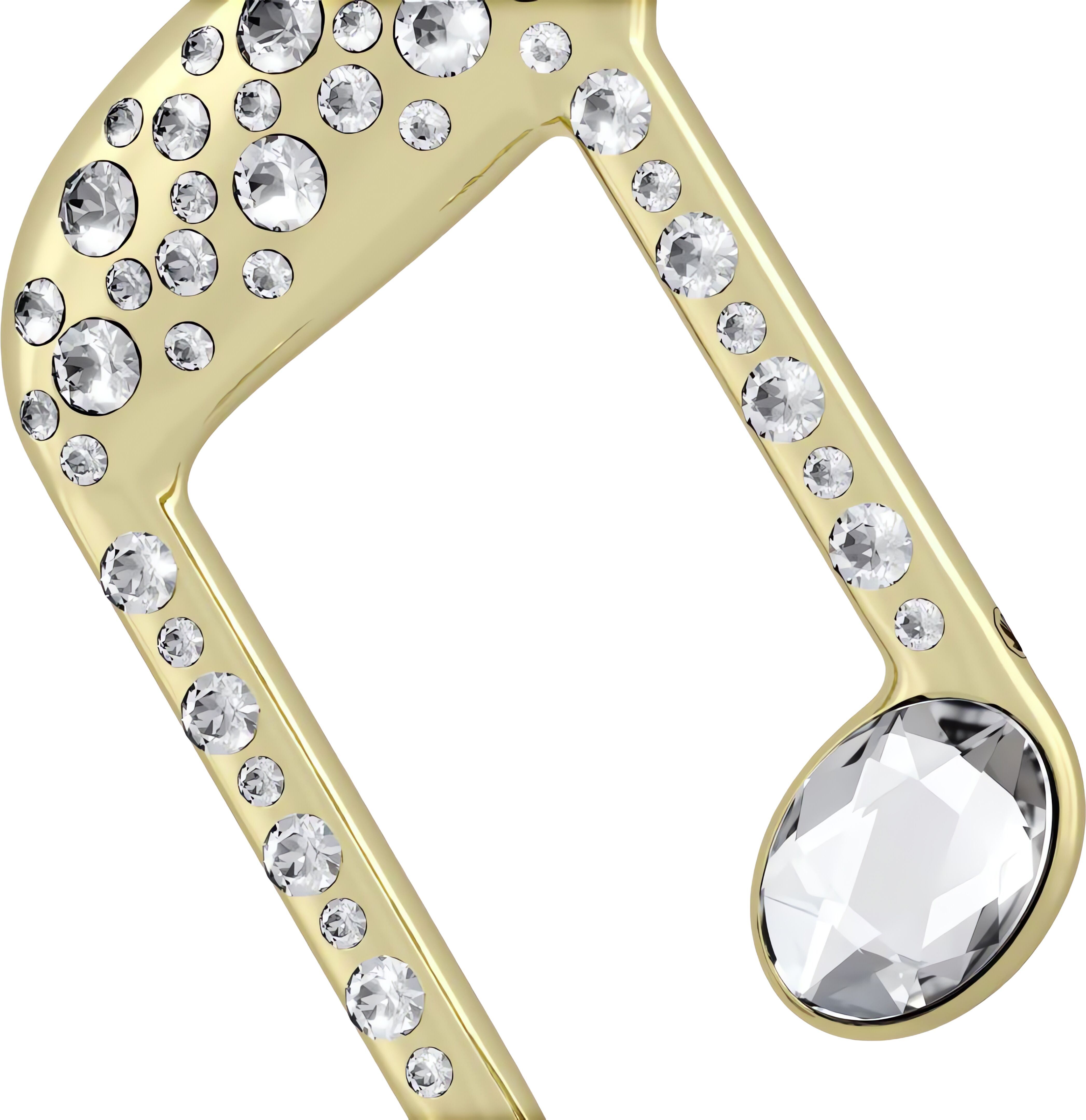 Dekohänger SWAROVSKI "Kristallfigur Sammelfigur Musiknoten Ornament", weiß (kristallweiß, goldfarben, weiß), Dekohänger, Baumwolle, Kristallglas, Metall, Swarovski Kristall