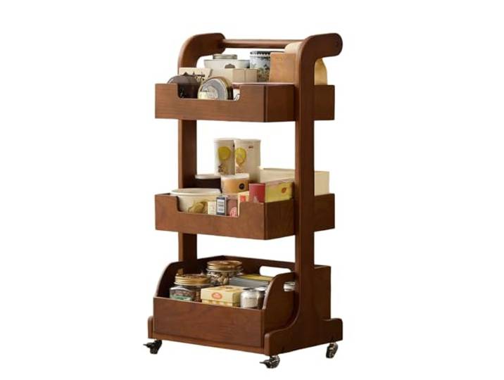 Rv2sGf3kH Küchenwagen Rollbarer Snack-Aufbewahrungswagen, bewegliches Organizer-Regal for Spielzeug und Esszimmer