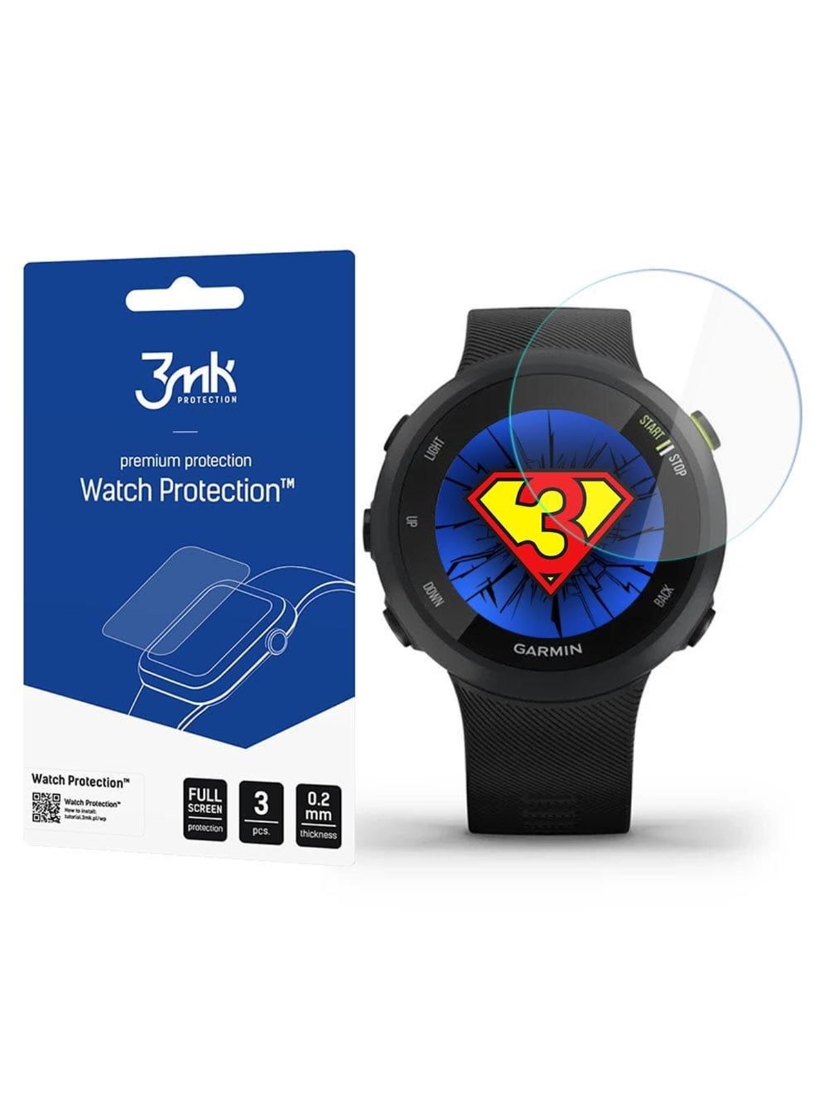 3mk Garmin Forerunner 45 - Watch Protection v. FlexibleGlass Lite